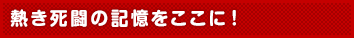 熱き死闘の記憶をここに！
