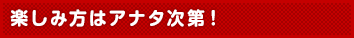 楽しみ方はアナタ次第！