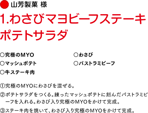 わさびマヨビーフステーキポテトサラダ