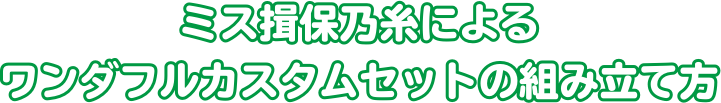 ミス揖保乃糸によるワンダフルカスタムセットの組み立て方